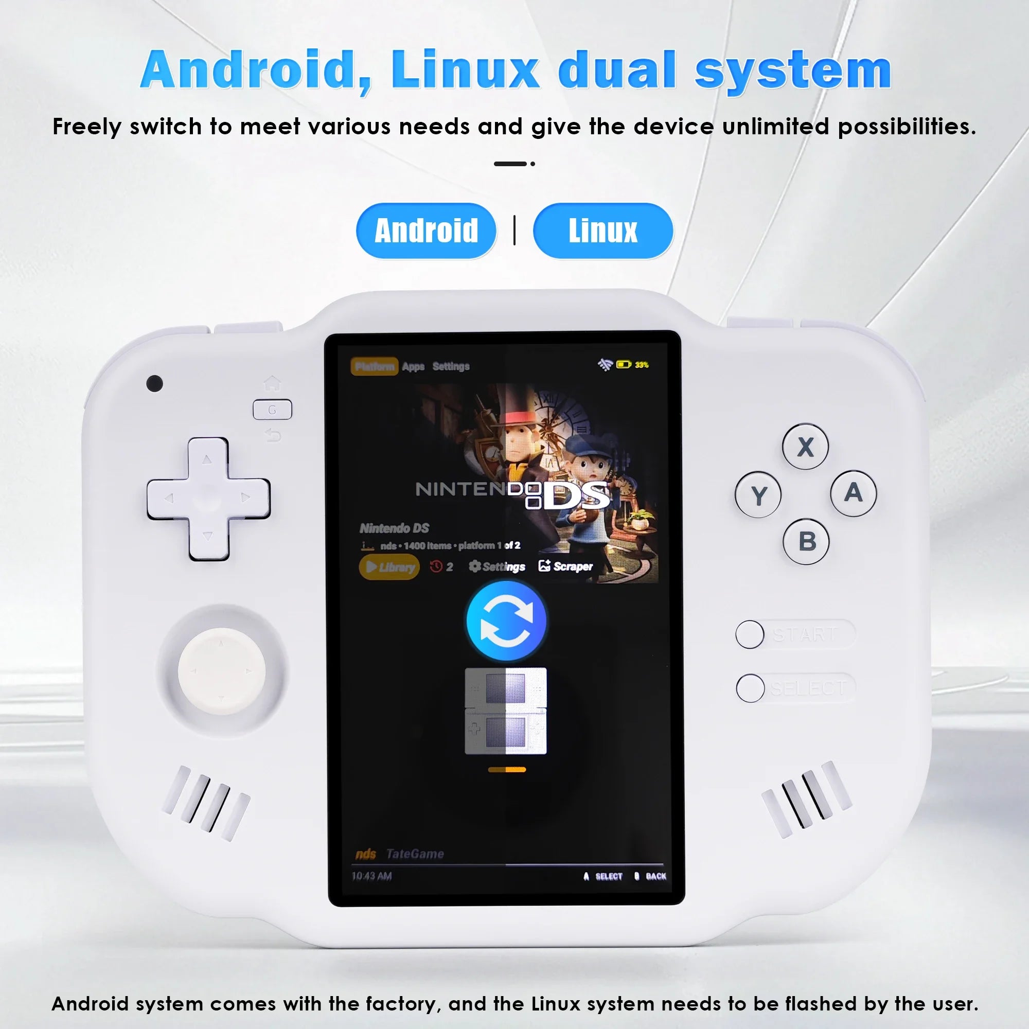 AMPOWN ZERO 40 Video Game Console 4'' IPS Multi-touch Screen Android System A133P Support Wifi Bluetooth Vibration Motor for NDS