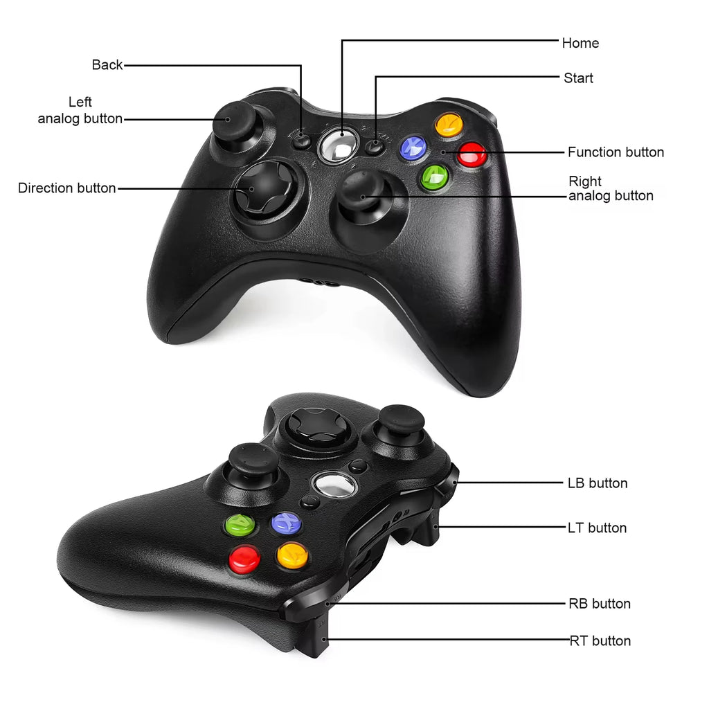 wireless/wired Controller For Xbox 360 /360 slim gamepad Joypad Joystick Compatible with Xbox 360/360 Slim and PC Window Game