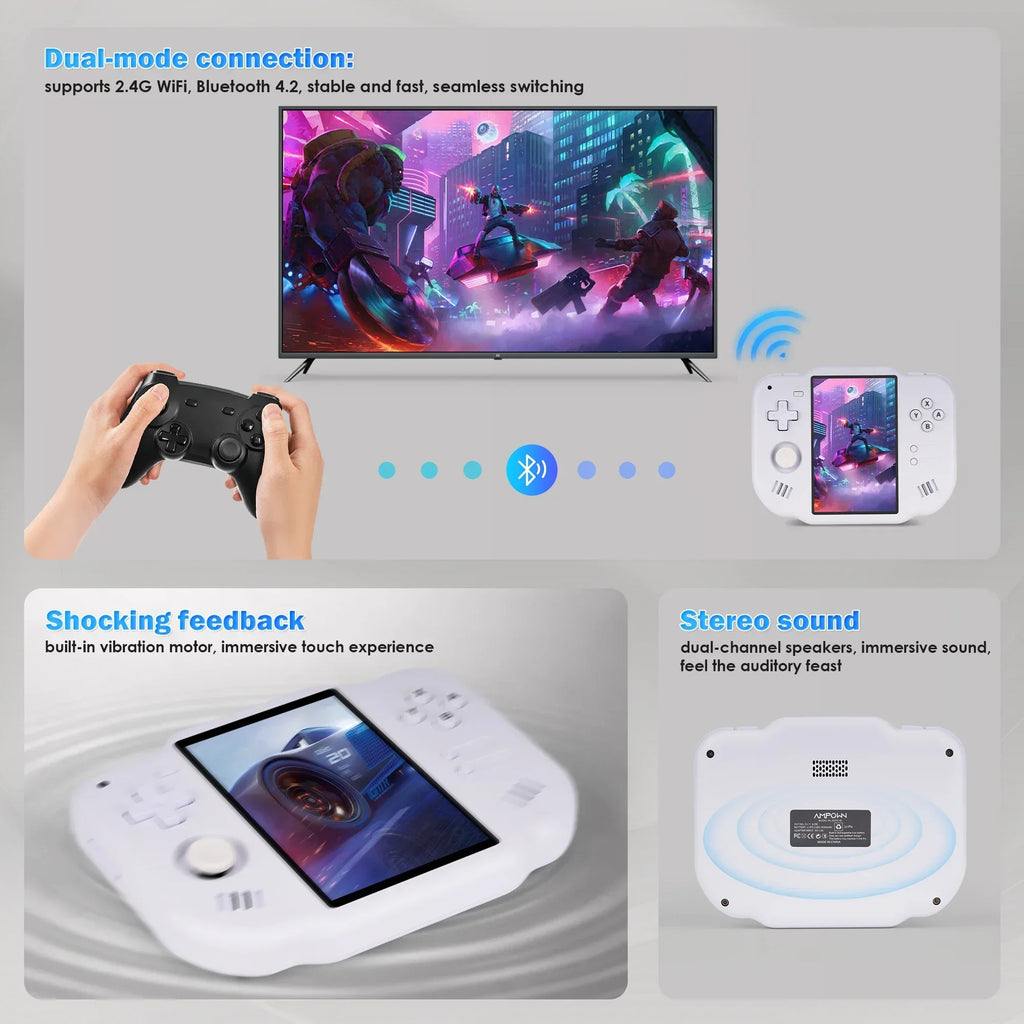 AMPOWN ZERO 40 Handheld Game Console 4'' IPS Multi-touch Screen Android A133P Magicx Zero40 WiFi Support Vibration Motor for NDS