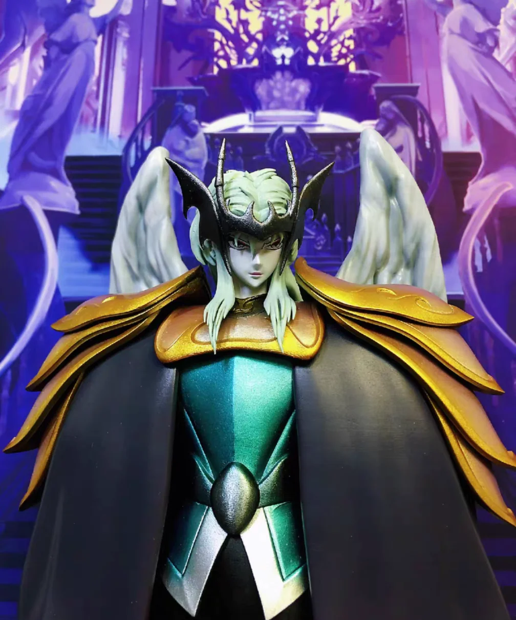 25cm Saint Seiya Lucifer Model King of The Underworld and Leader of The Holy Demon Angels Faithful Servant of Hades Resin Figure