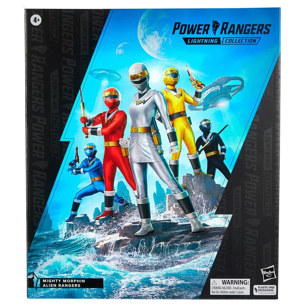 [In-Stock] Hasbro Power Rangers Mighty Morphin Alien Rangers Red, Yellow, Blue, White, and Black Rangre 15cm Figure Model Toys