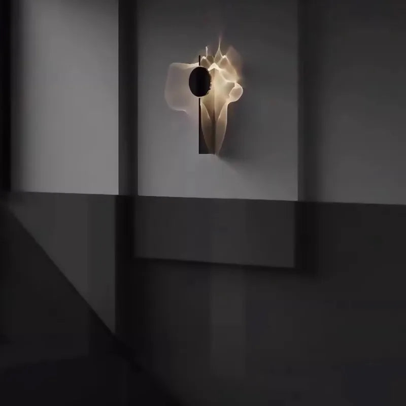 Italian Designer Minimalist Wall Lamp Hotel Bedroom Corridor Atmosphere Creative Water Ripple Entrance Background LED Cob Light