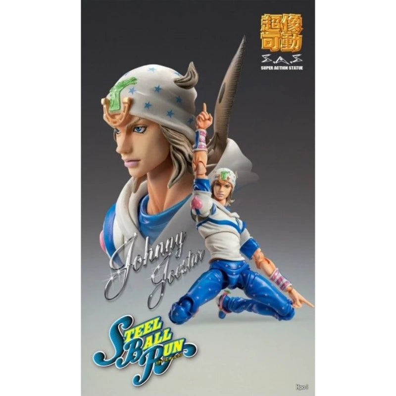 Medicos Super Action Statue Johnny Joestar 15cm Articulated Figure JoJo Steel Ball Run Collectible Gifts Toys Model Original