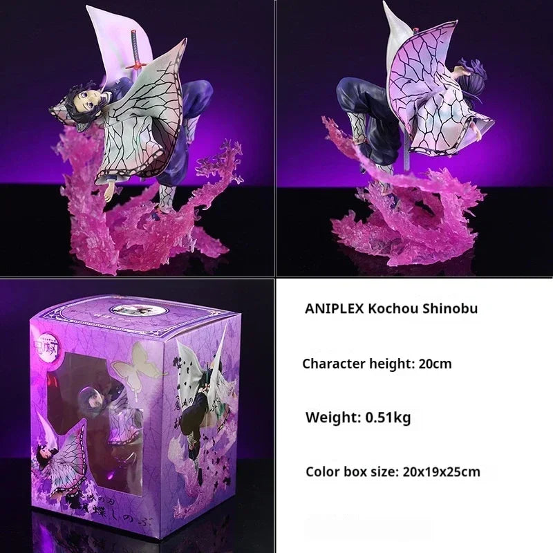 Anime Demon Slayer Action Figure Gk Aniplex Butterfly Dance Kochou Shinobu Cute Doll 20cm Pvc Model Collection Ornament Toy Gift