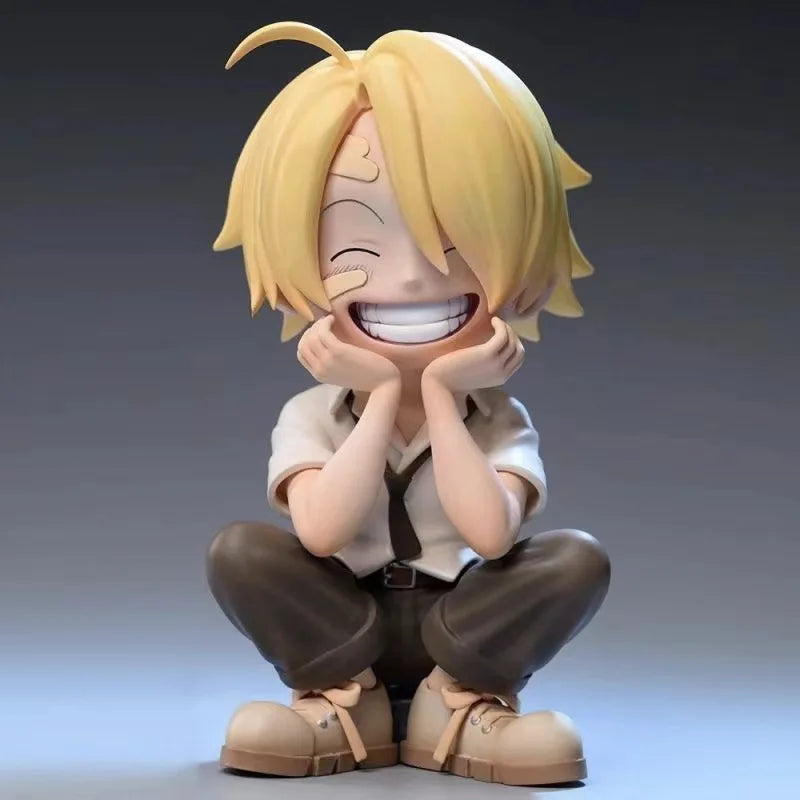 One Piece Navigation King Q sitting posture Luffy Solon Shan Zhi hand-made tide play doll model car ornaments