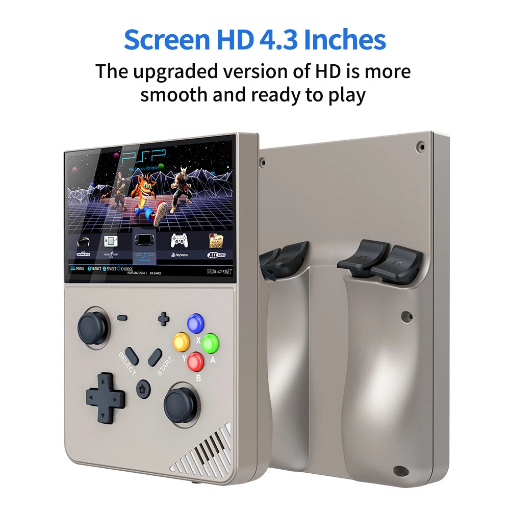R43Pro 4,3 Zoll HD-Bildschirm LINUX Cortex-A17 Retro-Handheld-Videospielkonsole Open Source Linux-System Ideal für Reisen Kindergeschenk