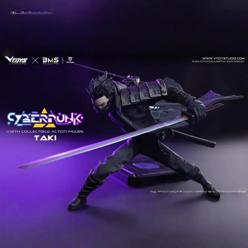 Original 17cm Vtoys Vsd010 Cyberpunk Samurai Taki Action Figure Collectible Full Set With Accessories Movable Toy Pvc Model Gift