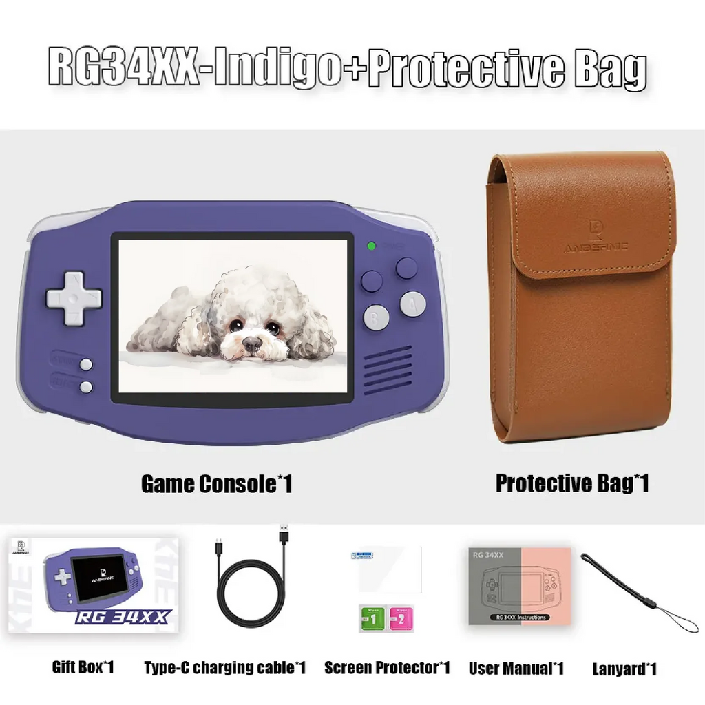 ANBERNIC RG 34XX RG34XX Retro Handheld Game Consoles Video Game Player 3500mAh 256G PSP Game 3.4inch IPS Screen Linux System Hot