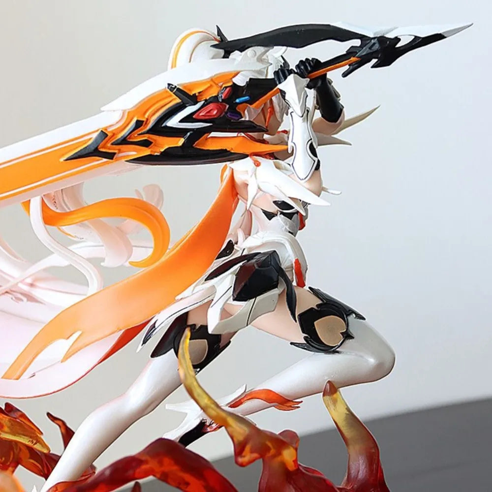 24cm Anime Honkai Impact 3rd Figurine Kiana Kaslana Flame Base Beautiful Girl Ver. Action Figure Model Doll Collection Gift Toy