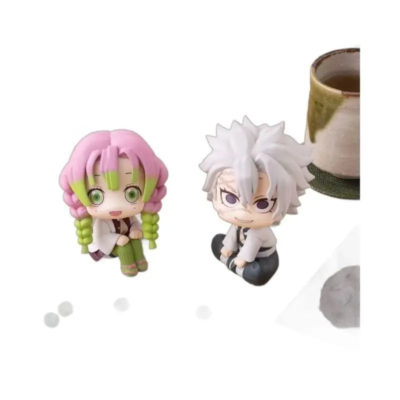 Demon Slayer Anime Q Ver. Action Figure Set - Kanroji Mitsuri Shinazugawa Sanemi Kawaii PVC Collectible Toy Model Gifts