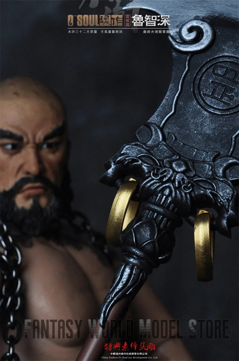 Collectible 1/6 Scale The Water Margin Buddhist Monk Lu Zhishen Figure with Double Heads Bodies 12" Action Figure Full Set Model