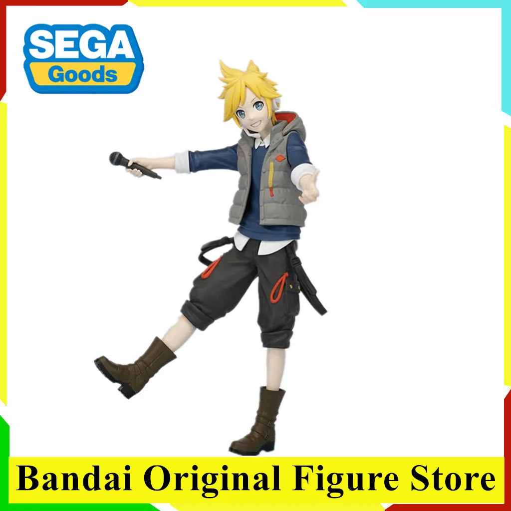 Original SEGA Hatsune Miku Kagamine Len Rin Megurine Luka MEIKO KAITO Anime Figure Toys Desktop×Decorate Collections PVC Model