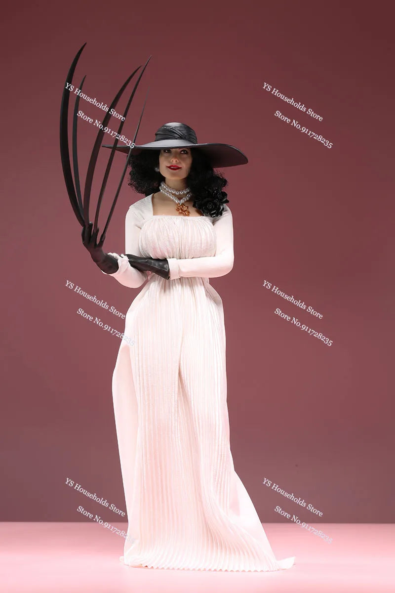 Original A23C01 1/6 Scale Female Vampire Soldier White Long Dress Decoration Lady Dimitrescu Movie Role Delicate 12" Figurine