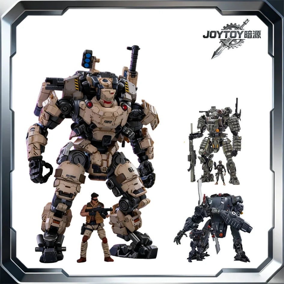 Official Genuine Joytoy Mecha, Steel Bone Robot Toy, Full Articulation Indust Equipped  Military Style Collectible Action Figure