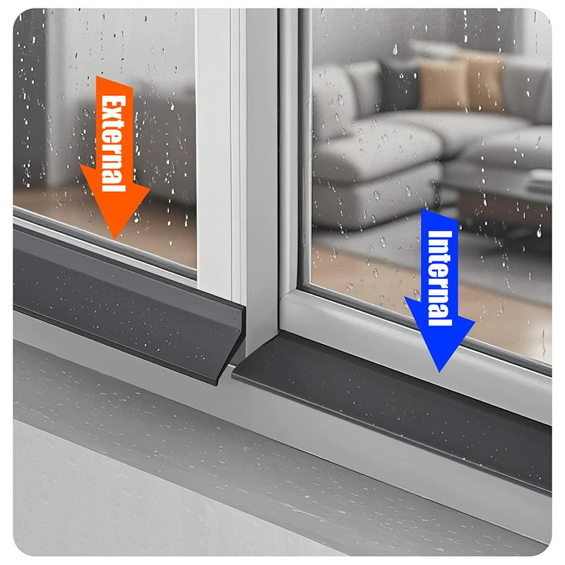 waterproof baffle rainproof water backflow sealing strip sill edge water guide plate aluminum sliding window water blocking Bar