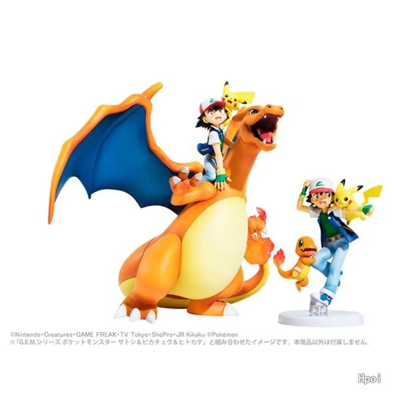 MegaHouse Original Authentic GEM Series Pokémon/Pikachu/ Ash Ketchum/ Glurak Finished Doll Model Handmade Toy Gift Collection