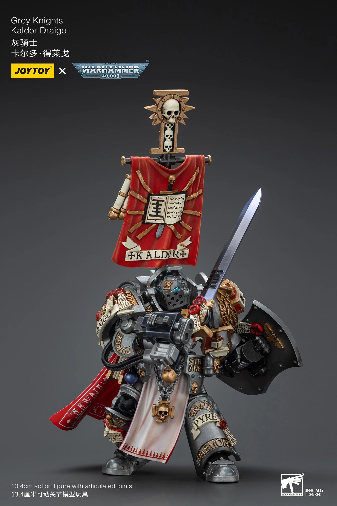 JOYTOY 1/18 Action Figure 40K Grey Knights Kaldor Draigo Re-issue Version Anime Model Toy 100%Original in Stock