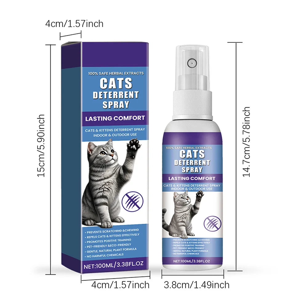 2Pcs Cat Deterrent Spray Natural Cat Scratch Deterrent Training Aid Furniture Protector for Sofa Curtain