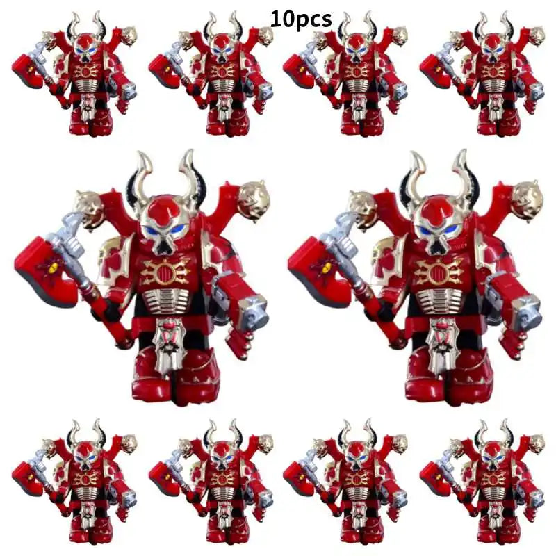 Warhammer 40k Chaos Space Marine Action Figure - Black Legion, Green Eye Lens, Spiked Armor, Combi-Bolter, Collectible Miniature