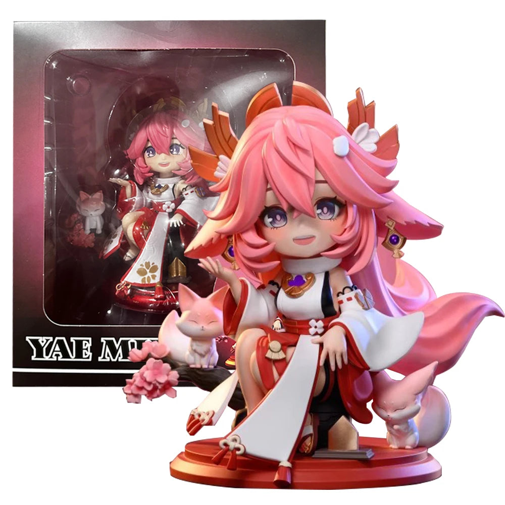 16CM Anime Game Genshin Yae Miko Figure Q version cute model toy gift collection Action Figure PVC Doll