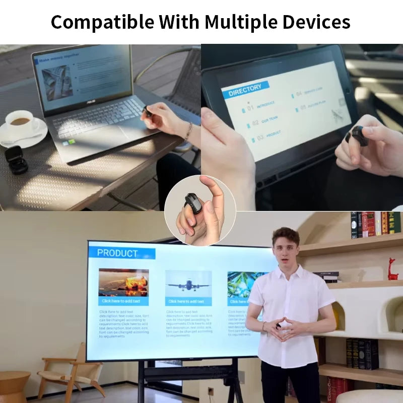 Ring Mouse Rechargeable Mini Light Weight Bluetooth 2.4g Dual-Mode Wide Compatible Remote Control Selfie Scan Short Video Speech