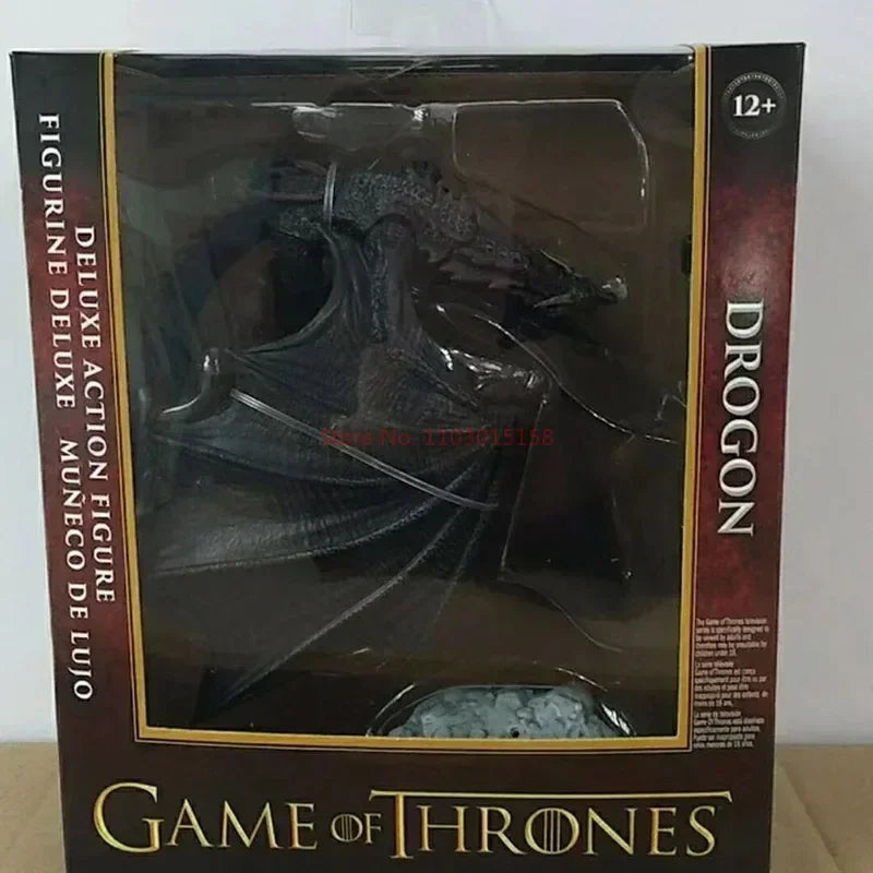 19 см Игра на тронове Аниме Фигурка Frost Wyrm Viserion Черен дракон Модел Кукли Екшън Фигурка PVC Статуя Декорация Играчка Подарък