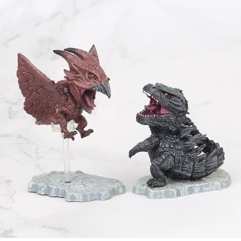 7pcs/set Dinosaur Movie Godzilla 2 Rodan Mothra King Ghidrah Q version PVC Action Figure Kids Gift 9cm