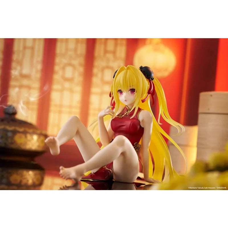 In Stock Original TAITO Desktop Cute To LOVEru Darkness Konjiki No Yami Chinese Dress Ver. Action Figure Model Decoration Gift
