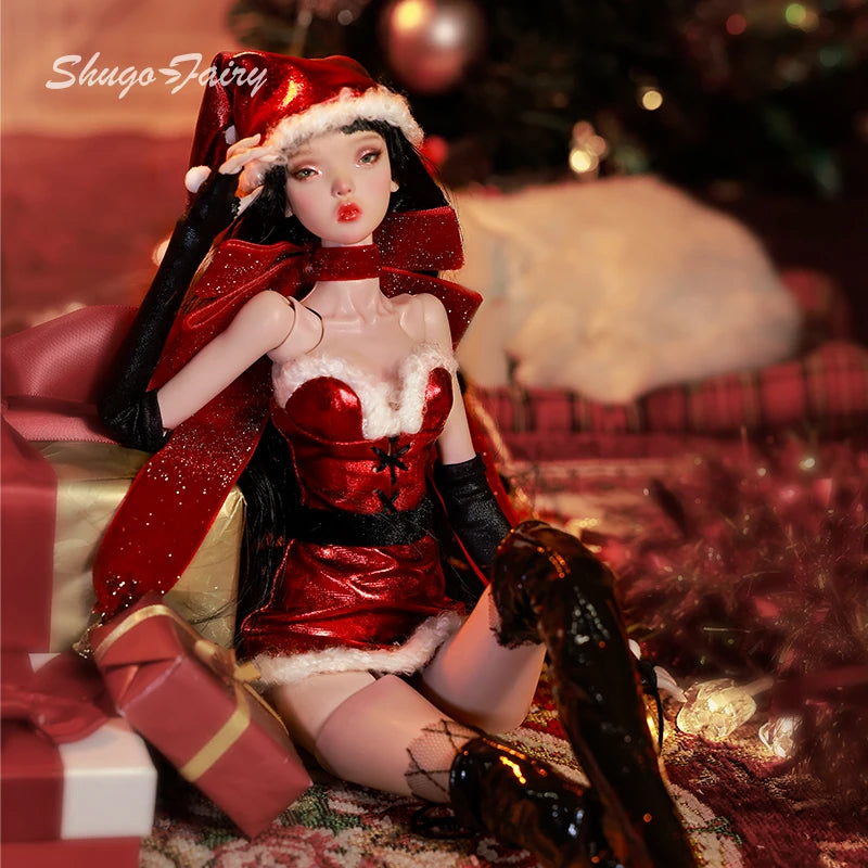 Phyllis Doll BJD 1/4 Special Resin Doll Red Festive Christmas Girl Model Doll Movable Joints Fullset Professional Dolls