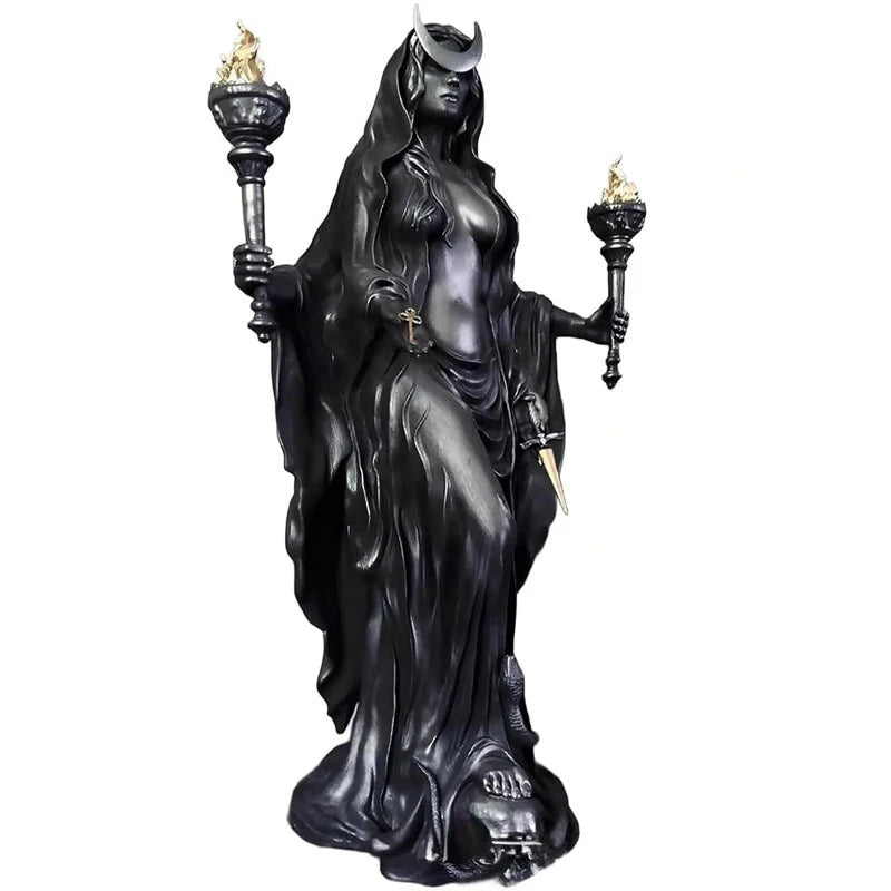 Hexe der Nacht, Heimdekoration, Halloween, Hekate, griechische Hexenstatue, Figur, moderne Hounds of Magic, Harz-Skulptur, Dekor