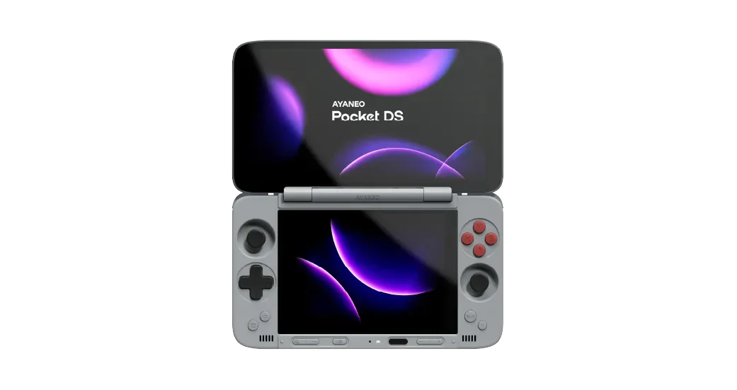 Pocket DS-Spielekonsole, 7 Zoll, 1080P, 165 Hz, OLED-Bildschirm, 8000 mAh, tragbare Android-Handheld-Konsole, Flip-Spielmaschine mit zwei Bildschirmen