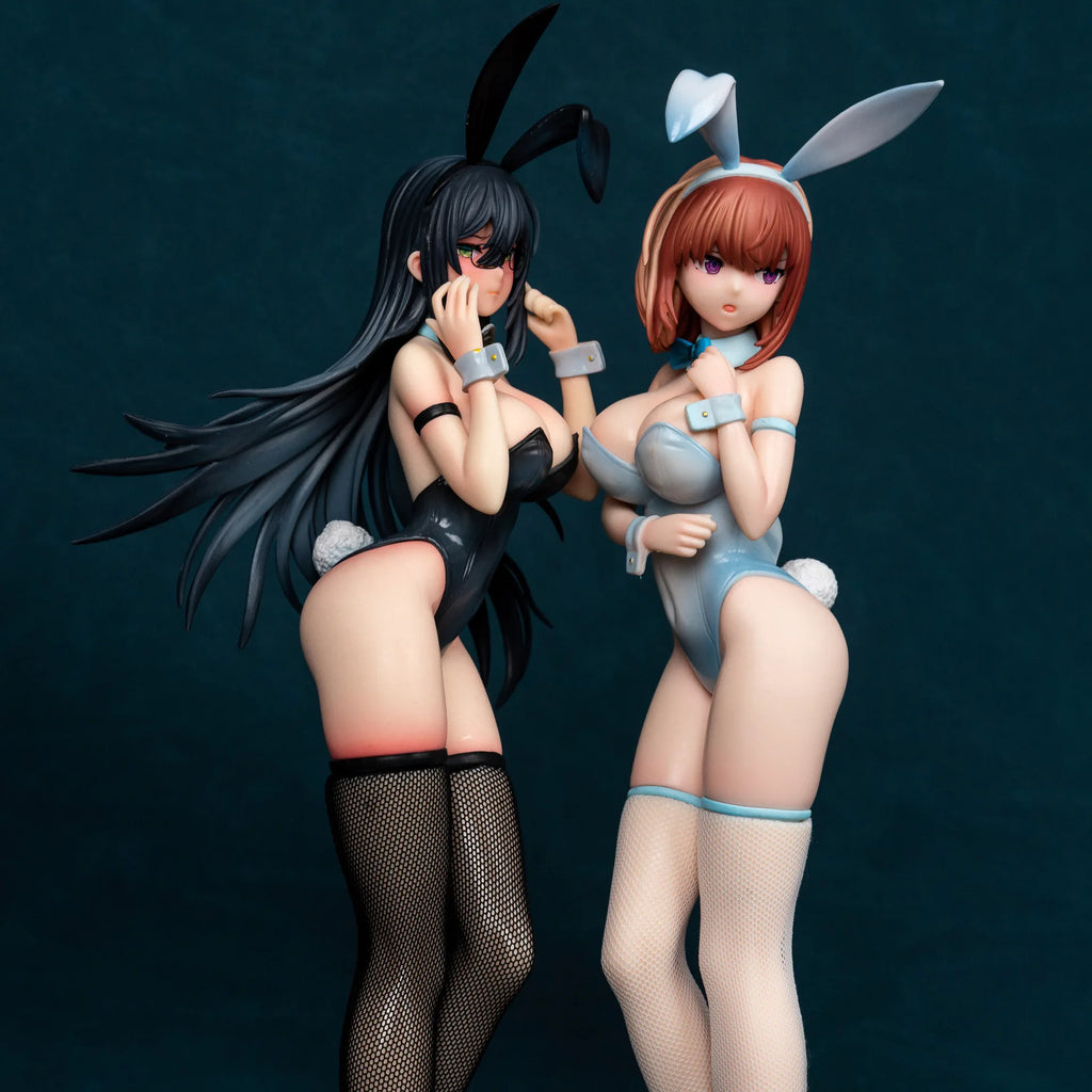 30-32cm B-Style Monochrome Bunny Black And White Anime Figures Game Statue Cartoon Girls Models Collectible Ornament Doll Toys