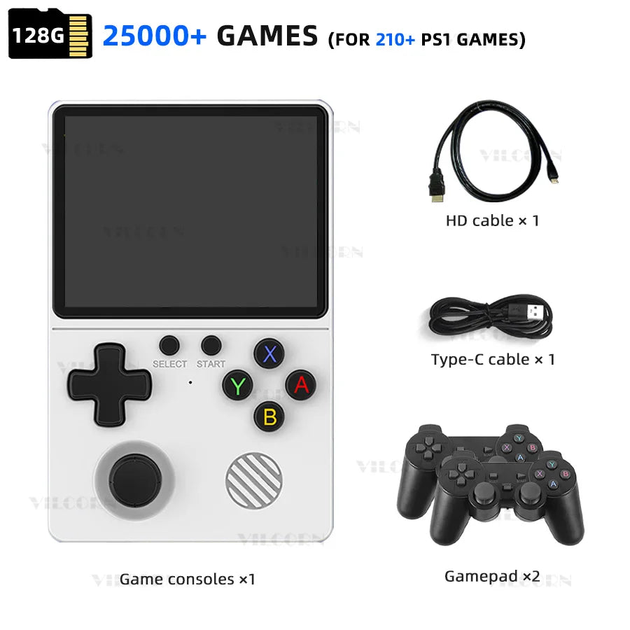 3.5 Inch Pocket Portable Video Game Console Open Source Handheld Game Player with 22000+ Games for PS1 GBA Retro Emulator