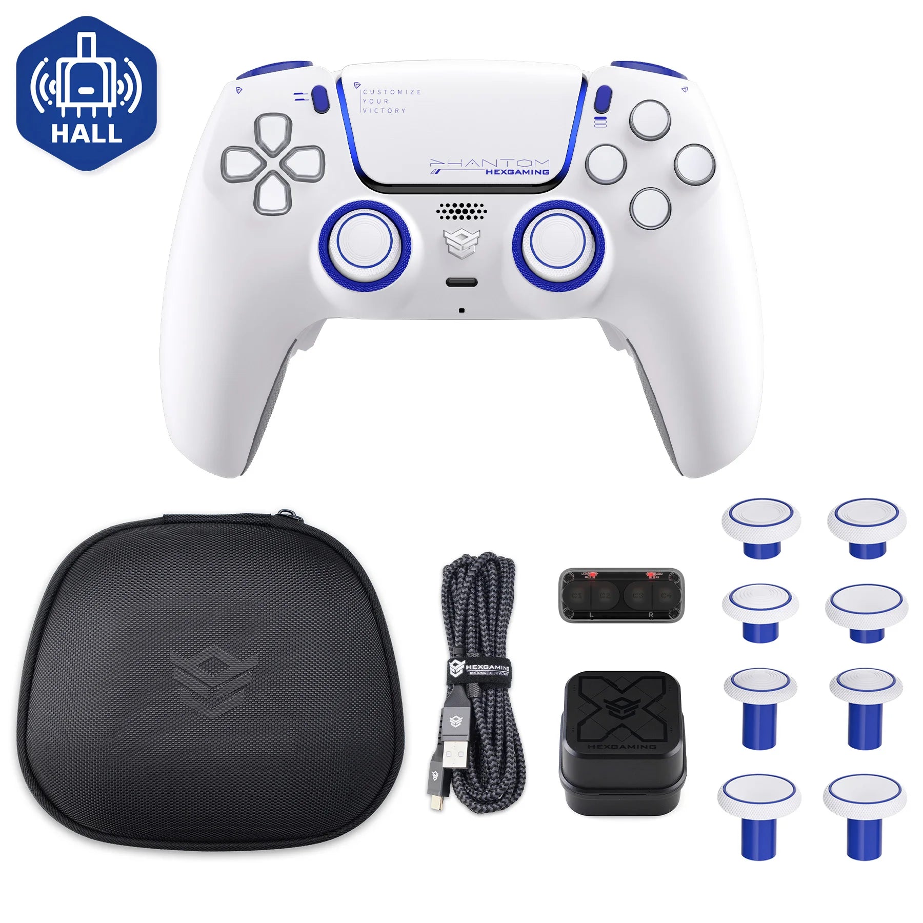 HEXGMING PHANTOM wireless controller Bluetooth Hall joystick game controller compatible with PS5 Elite   PC computer Steam