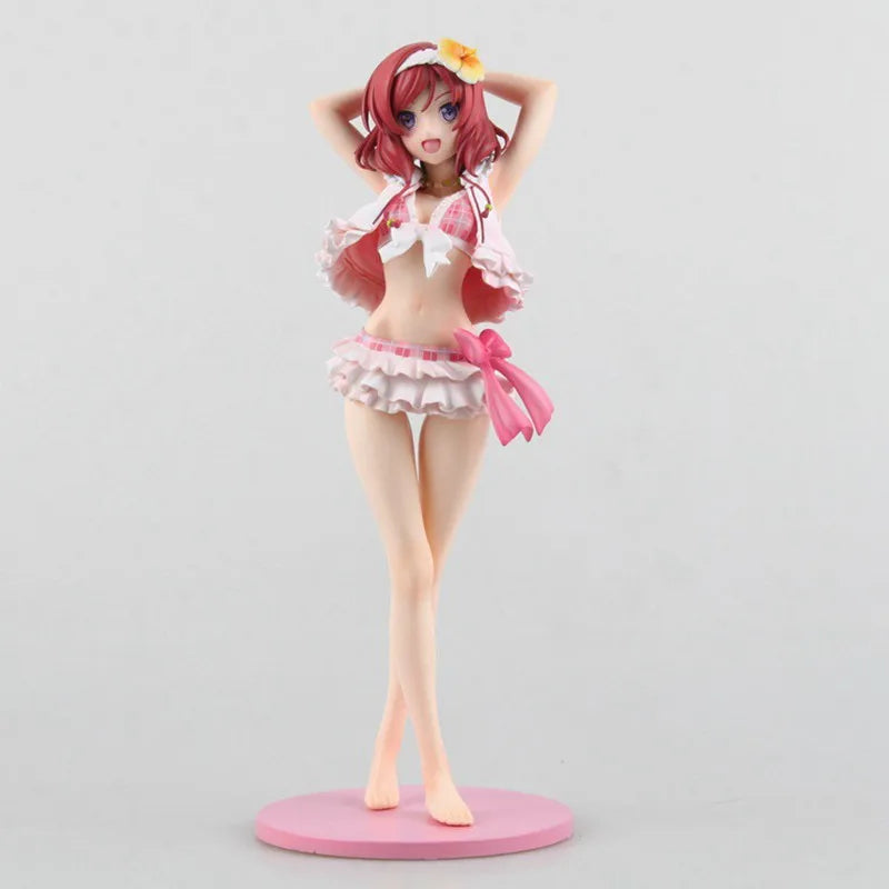 23CM Amine LoveLive! School Idol Project Maki Nishikino Figure Swimsuit Ver Model Toy Gift Standing Collection Action Figure