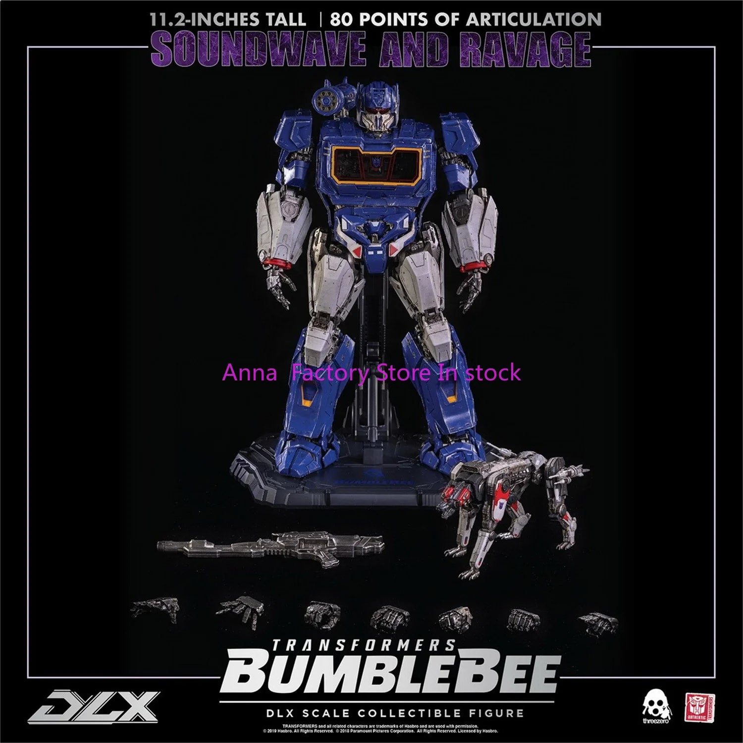 In Stock High Quality ThreeZero Transformation DLX Soundwave 80 Articulated Action Figure with Box 3A G1 MDLX