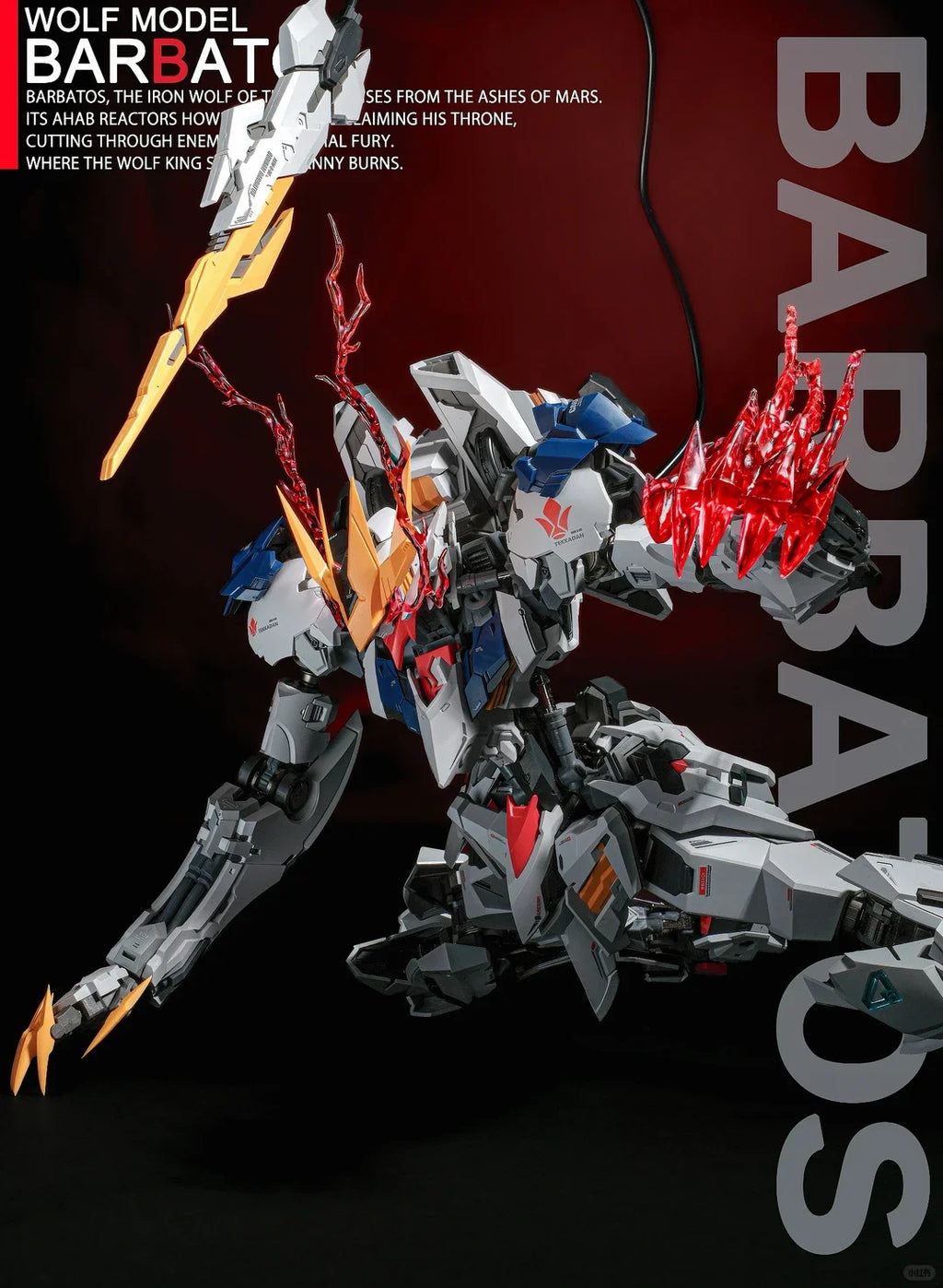 1/100 Wolf Model Barbatos Assembly Model Kit Wolf Technology Alloy Skeleton Action Figure Doll Statue Collection Model Toys Gift
