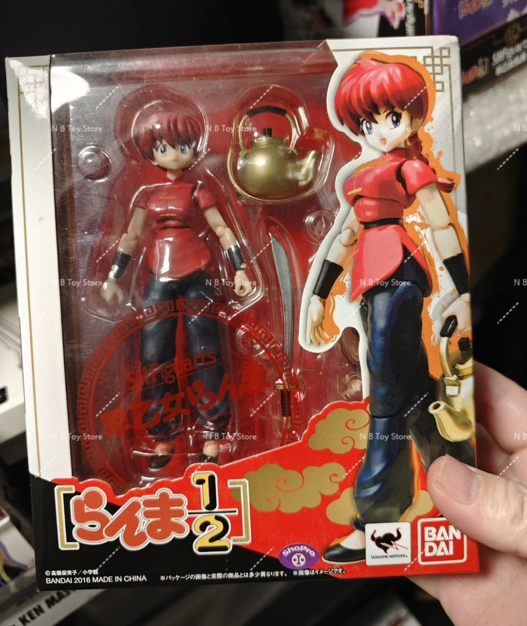 In Stock Origin BANDAI SH Doll Ranma Saotome Ranma 1/2 Inventory Anime Action Series Doll Model Toy Doll Gift