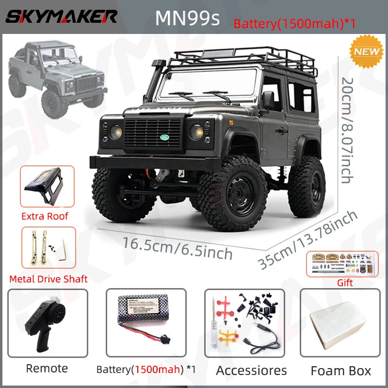 Neues MN99s MN98 1:12 MN-Modell RTR-Version RC-Auto 2.4G 4WD RC Rock Crawler Defender Fernbedienungsauto 1/12 RC-LKW-Autos Spielzeug