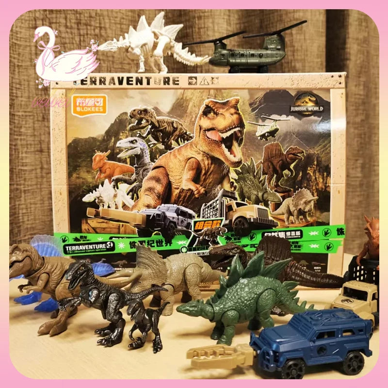 Original Blokees Jurassic World Terraventure Series Vol.1 Blind Box Action Figures Tyrannosaurus Peripheral Collection Boy Gift