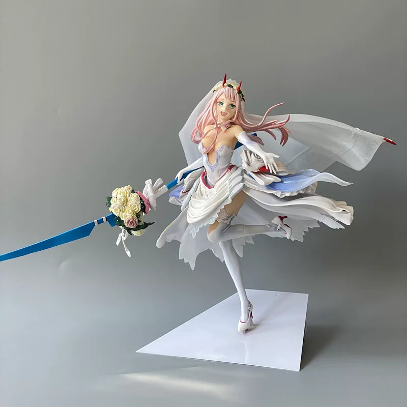 DARLING in the FRANXX Code:002 Zero Two 02 For My Darling Anime Girl PVC Action Figure Toy Collection Wedding Dress Model Doll