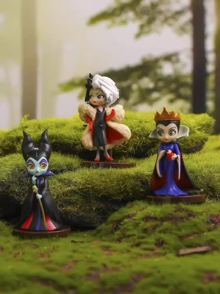 3pcs/Set Disney Q posket Petit Villains Descendants 2 Maleficent Cruella de Vil Queen 8cm Action Figure Model Toys for kids gift