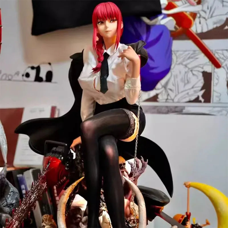Anime Chainsaw Man Figure - 47cm Makima PVC Action Statue Collectible Model Toy for Desktop Ornaments Ideal Gift For All Ages