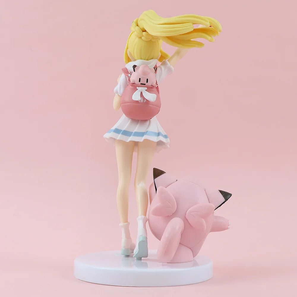 Anime Pokemon Lillie Clefairy Game Beautiful Girl Figure Model Gk Statue Charm Collection Desktop Ornament Hobby Toys Tide Play