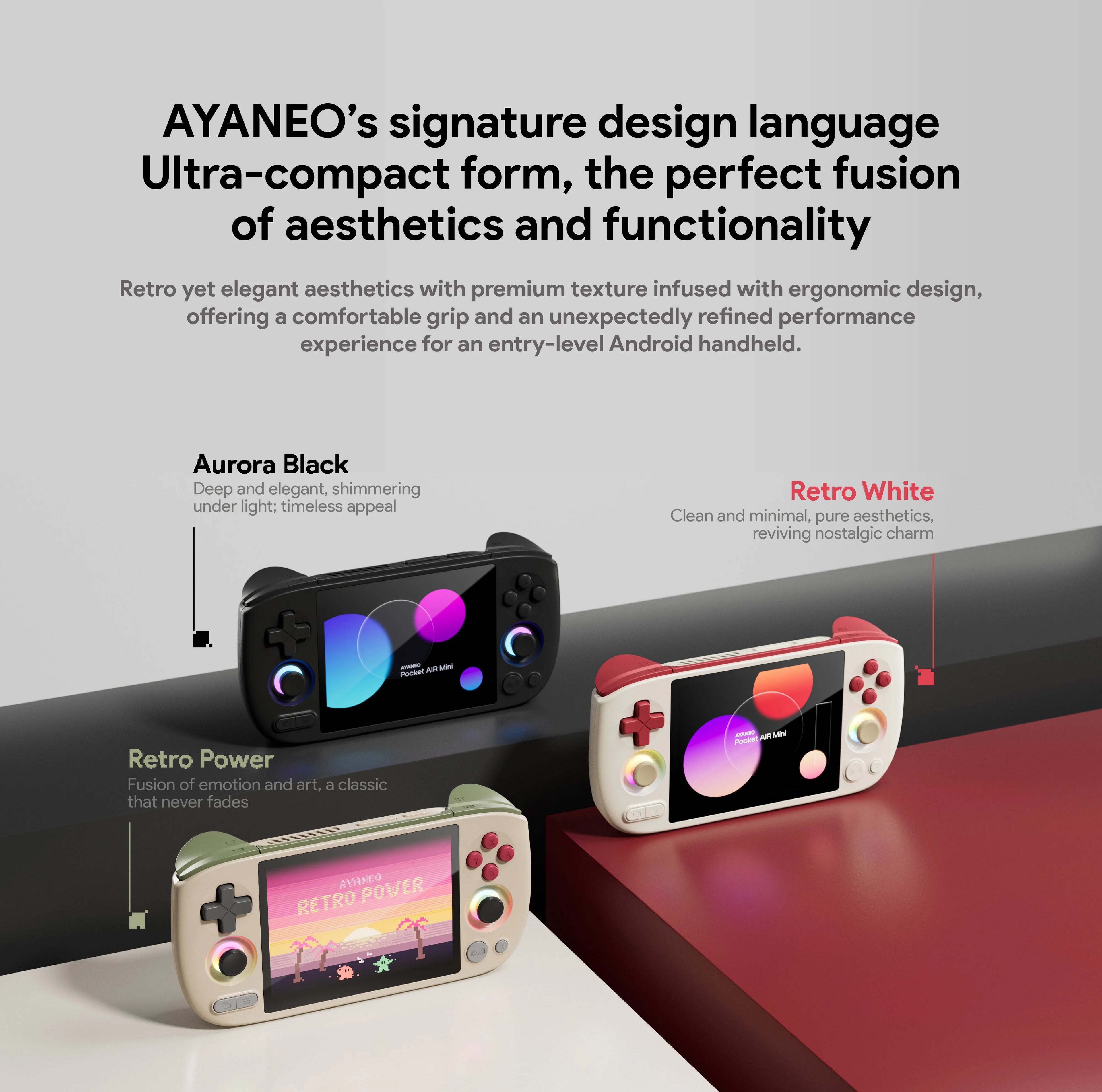 AYANEO Pocket AIR Mini Retro Handheld 4.2-inch 4:3 HD Screen with Carrying Case Storage Bag Protective Retro Pocket Consoles