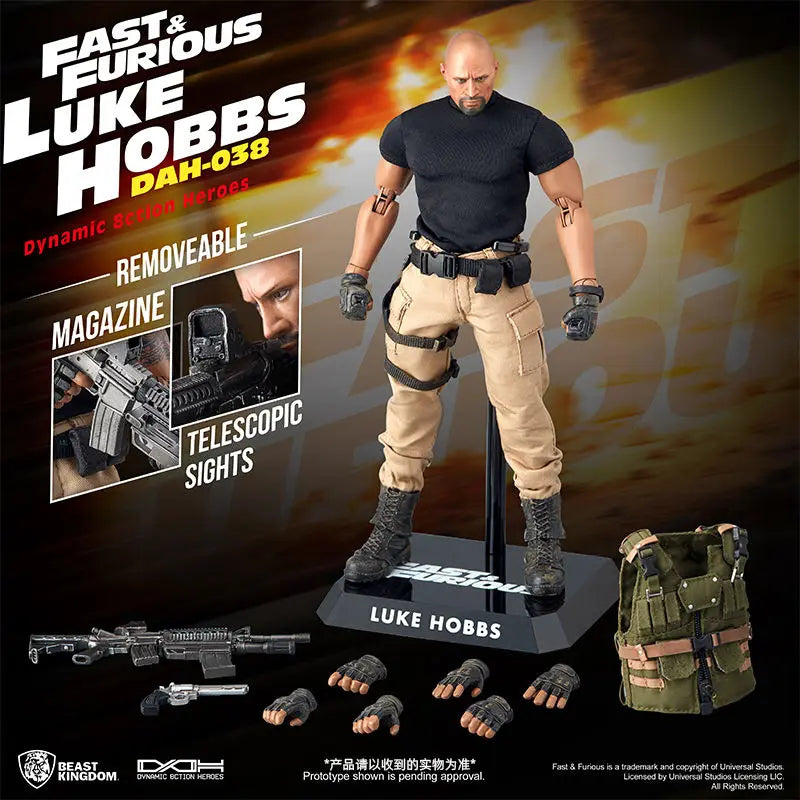 Beast Kingdom Universal Fast and Furious Dwayne Johnson Periphery Soldier Action Doll Model