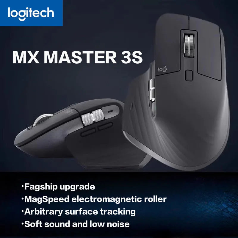 Logitech MX Master 3S Kabellose Bluetooth-Maus für das Business-Büro, Softtone-Maus, ergonomische Maus für das Business-Büro