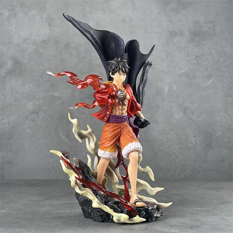 Hot 28cm Anime One Piece Luffy Figure Color Of Armament Gk Haki Four Emperors Statue Pvc Action Figurine Collection Model Toy