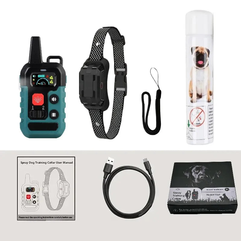 Ferngesteuertes Hundetrainingshalsband mit Sprühton und Vibrationsfunktion, 6 einstellbare Antibell-Stufen, professionelles, humanistisches Hundetrainingsgerät