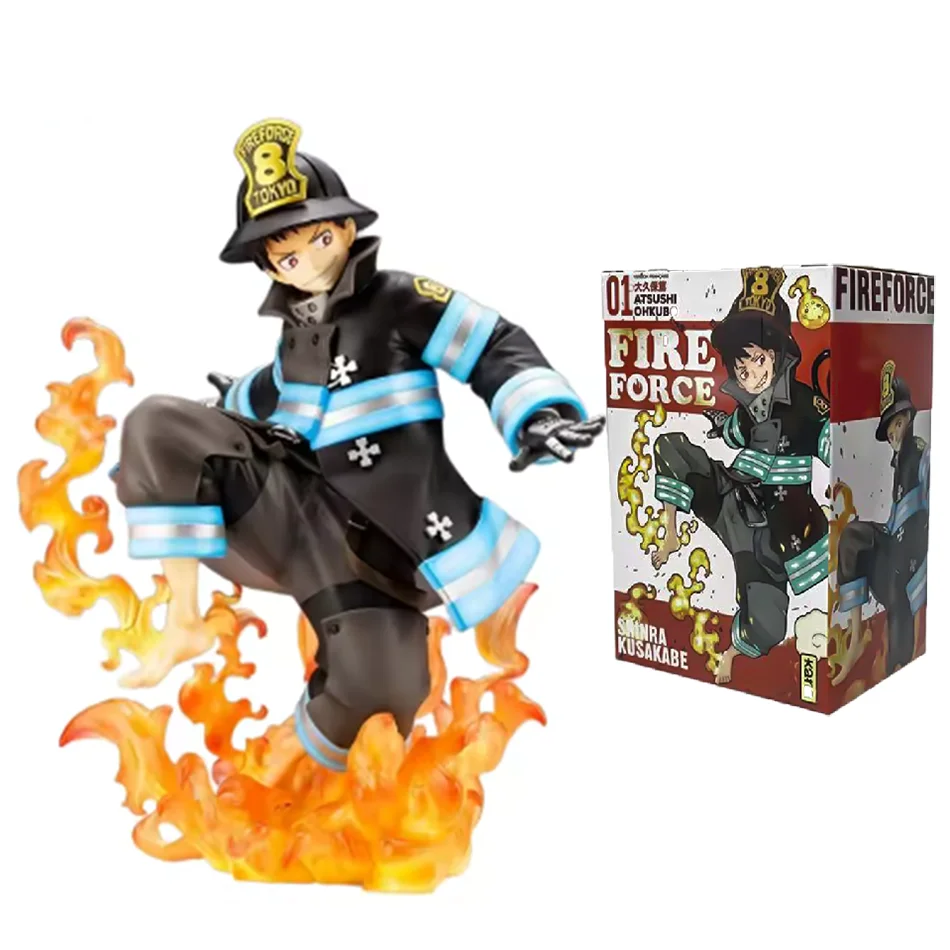 16CM Shinra Kusakabe Figure Anime Fire Force Special Effect Blood Desktop Doll Golf Model Toy Gift Collection Ornaments PVC